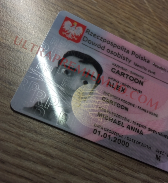 Polski dowód osobisty od ultrapremium-id.com - Awers